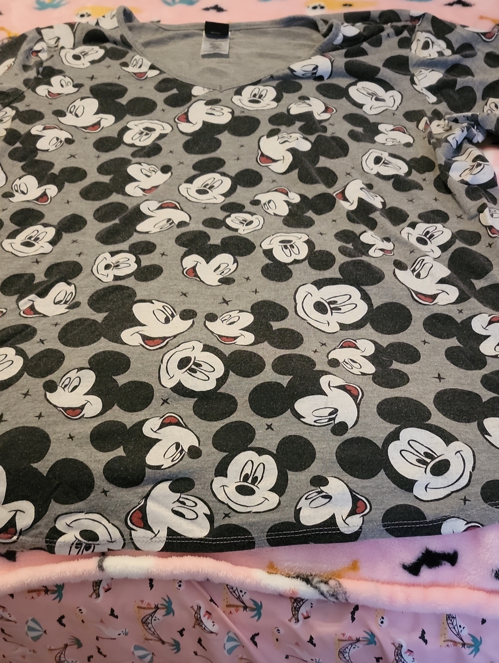 Disney Heather Gray Mickey Tag Tee